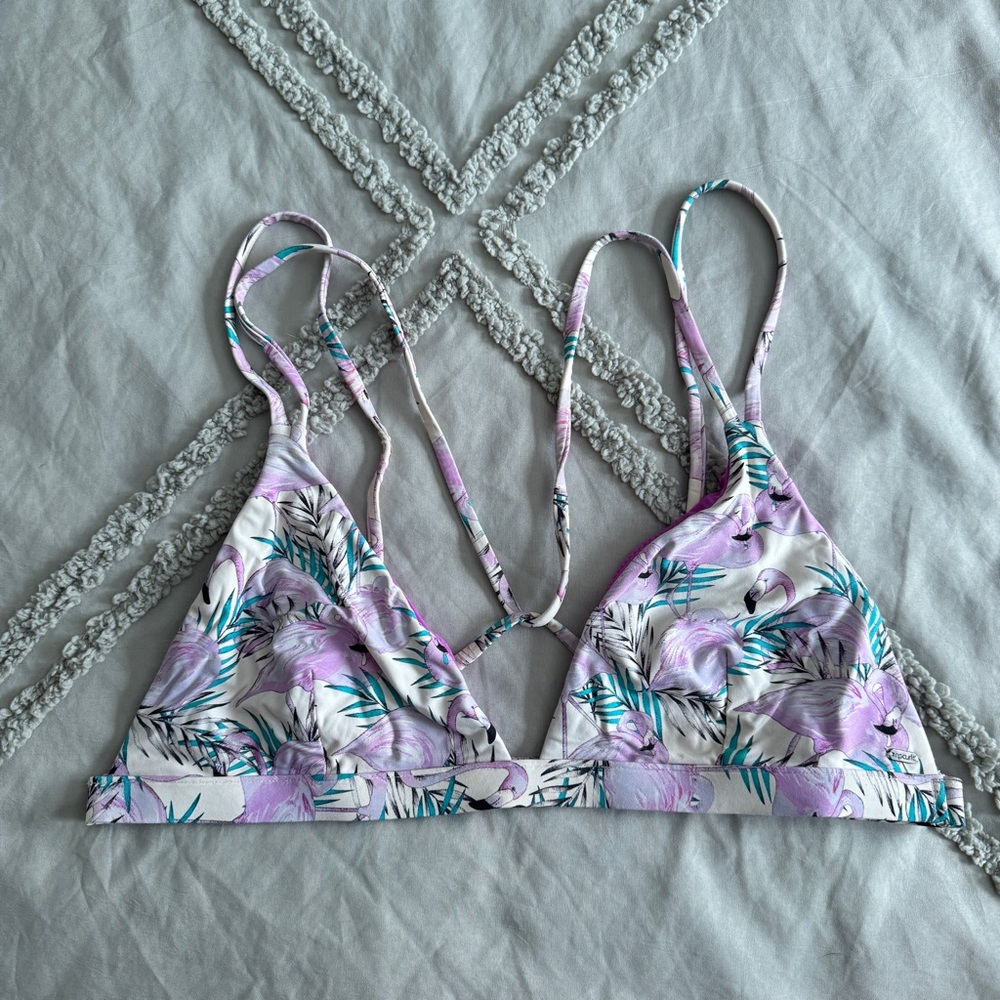Rip Curl Pink and Teal Bikini Top